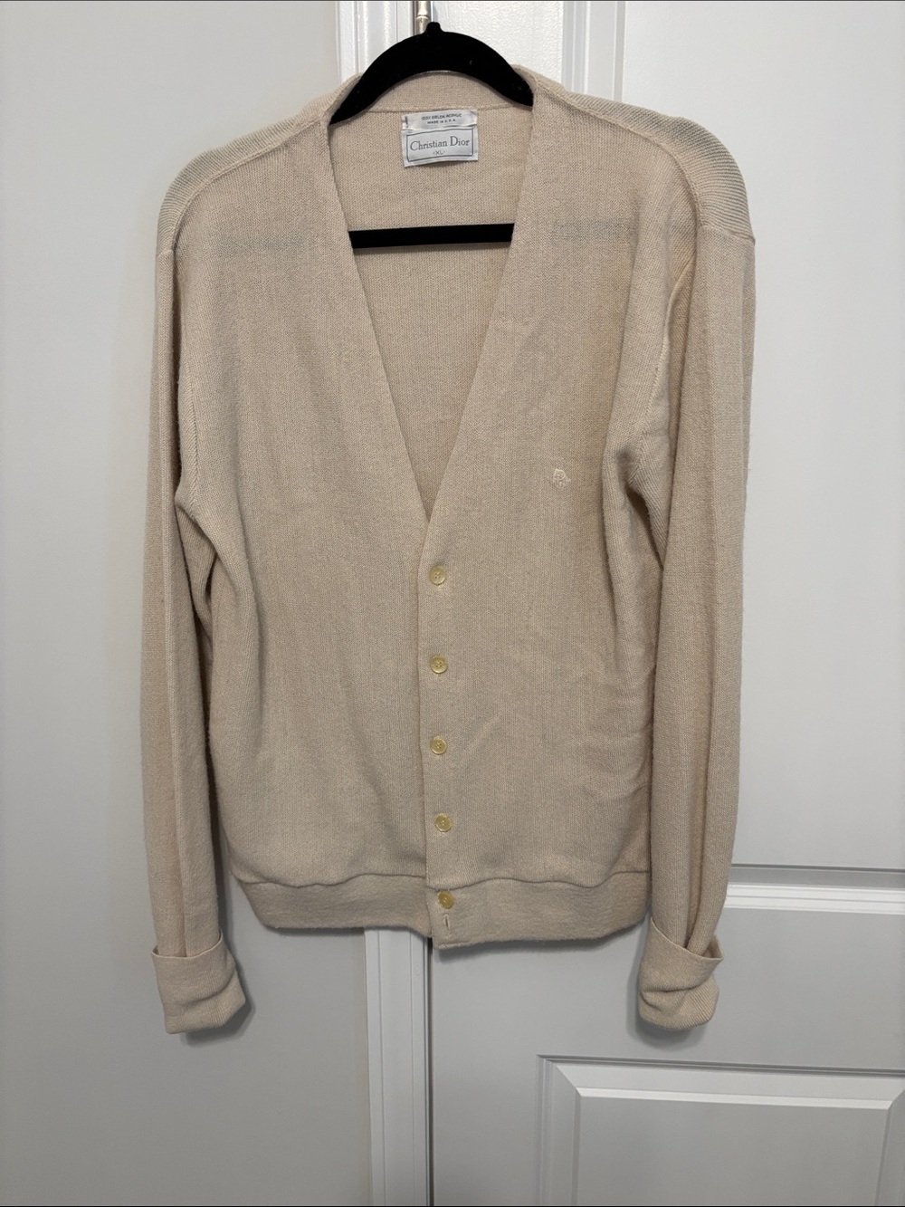Dior Women’s XL Beige Button-Up Cardigan